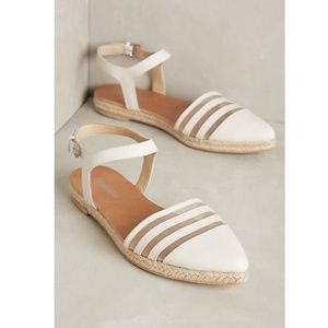 Anthropologie White Strappy Sandals